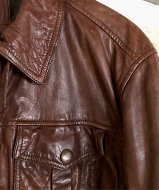 Massimo Dutti Cazadora Cuero Marrón