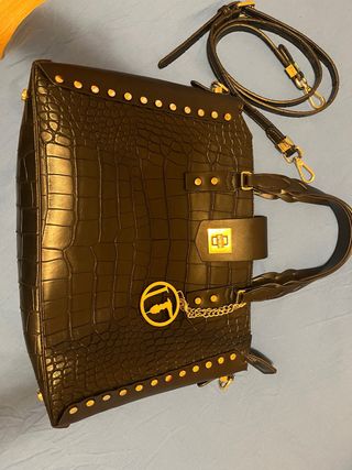 Borsa Trussardi nera con catena logo
