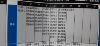 Cadenas para nieve textiles, talla 38M