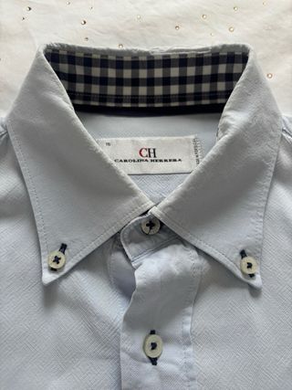 Camisa Carolina Herrera Hombre Azul Claro