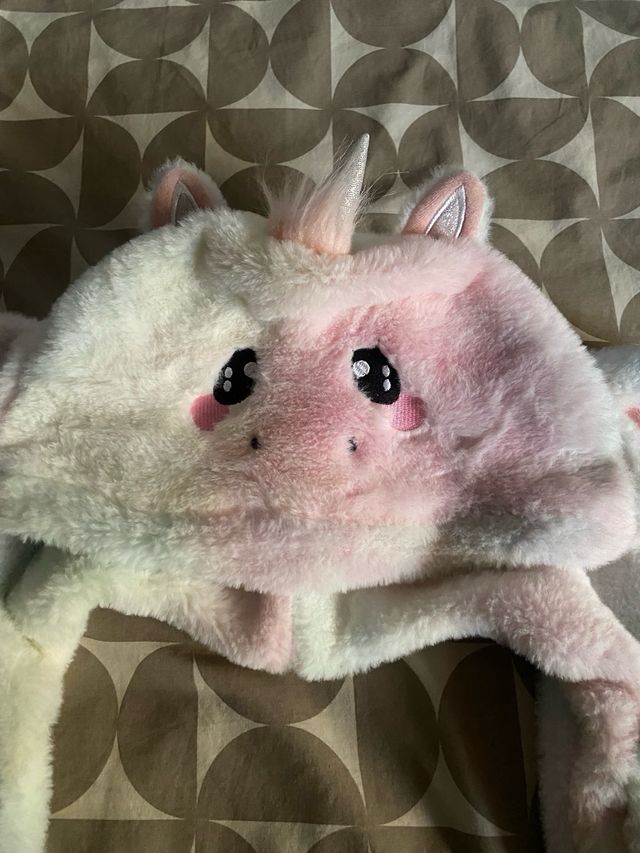 Gorro unicornio peluche orejas 