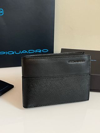 Portafoglio Piquadro vera pelle nero