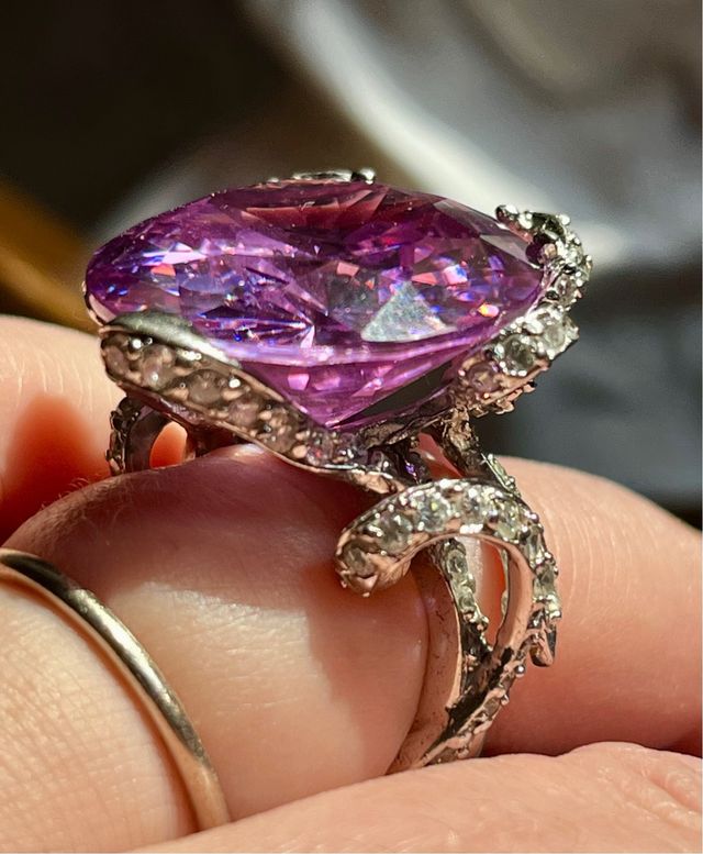 Anillo Plata Amatista y Circonitas