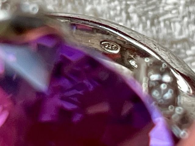 Anillo Plata Amatista y Circonitas