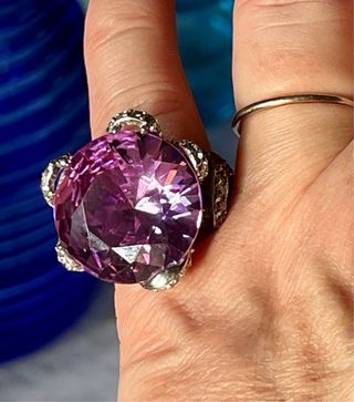 Anillo Plata Amatista y Circonitas