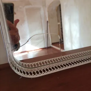 Vassoio rettangolare argento e vetro