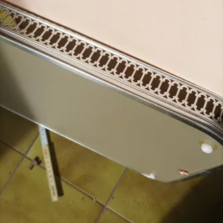 Vassoio rettangolare argento e vetro