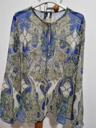 Blusa Mango Estampada Talla XL