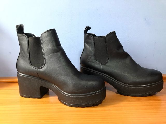 Botines negros plataforma tacón
