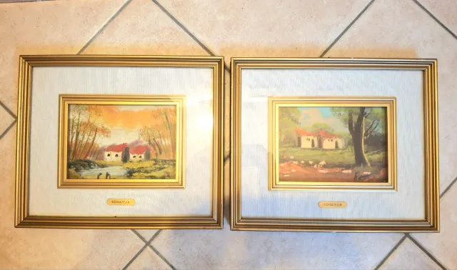Due Quadri Donatella con cornice dorata