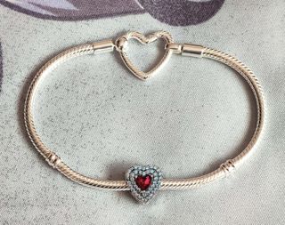 Conjunto Corazón Rojo Plata