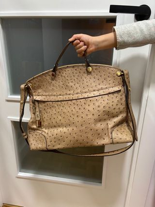 Bolso Furla Piel Beige y Doradora