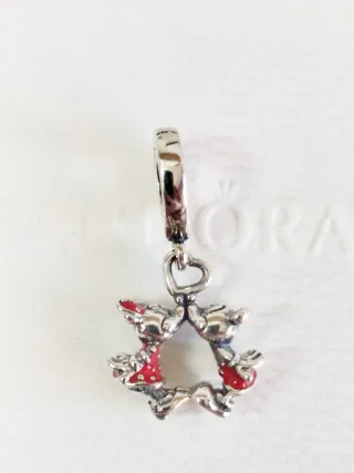 Charm Colgante Corazones Mickey y Minnie de Disney