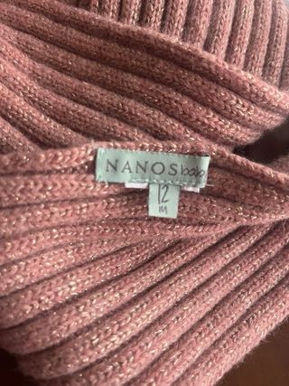 Bufanda Bóboli rosa con pompones impecable