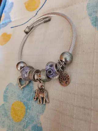 Pulsera Pandora Plata y Morado