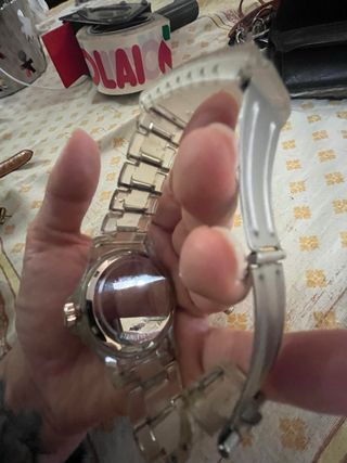 Orologio nero e verde non testato