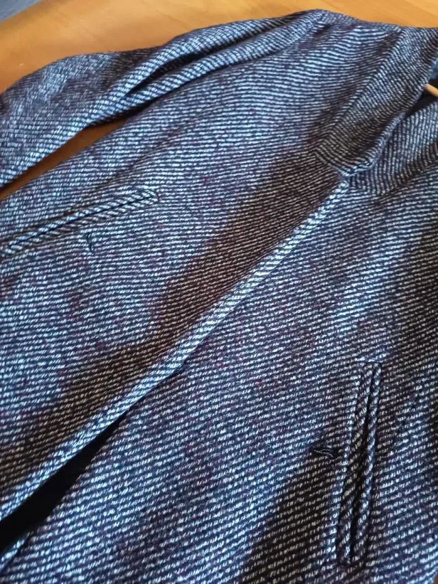 Abrigo Mango 3/4 negro y morado