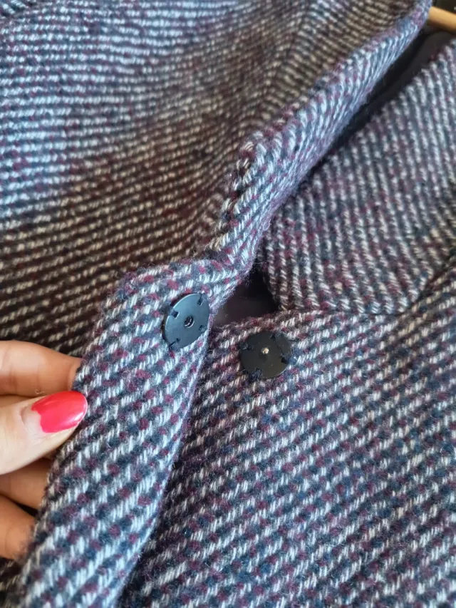 Abrigo Mango 3/4 negro y morado