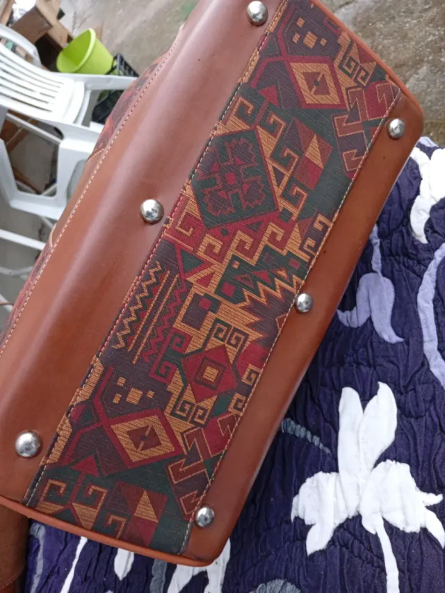 Maletín vintage estampado, antirrobos