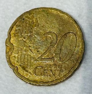 Moneda 20 Céntimos Euro Error Fabricación
