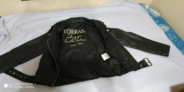 Chaqueta rockera mujer de piel lavada nueva