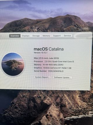 iMac 21,5 Late 2013 Mejorado i5 disco SSD 1 TB