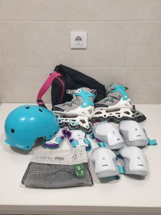 PATINES LINEA OXELO + PROTECCIONES + CASCO
