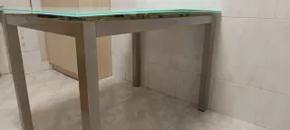 Mesa de cocina extensible cristal