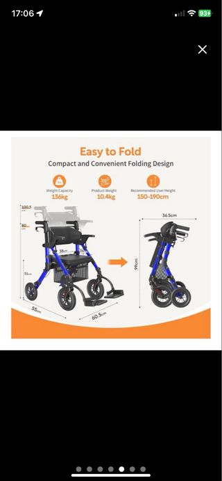 Andador VOCIC con ruedas y asiento plegable