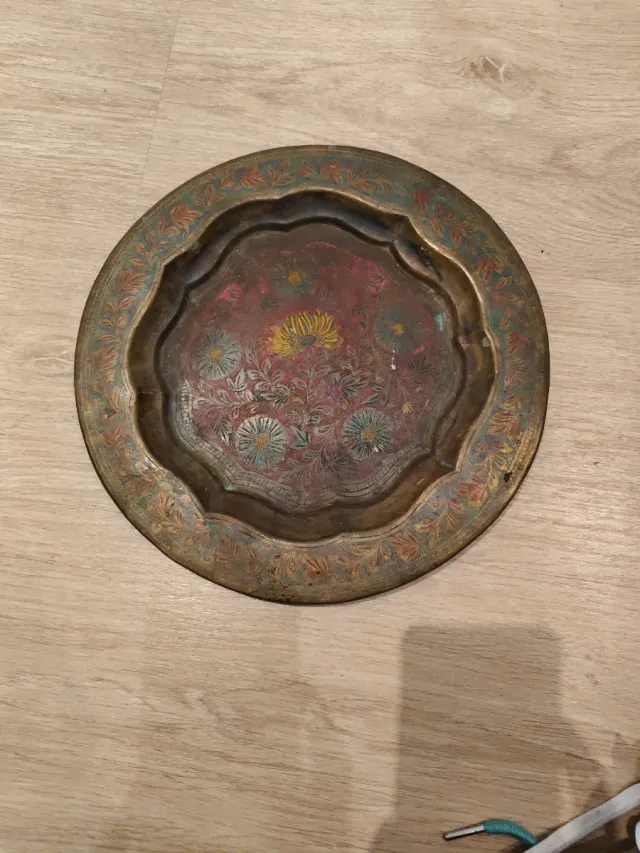 Vassoio decorativo floreale antico