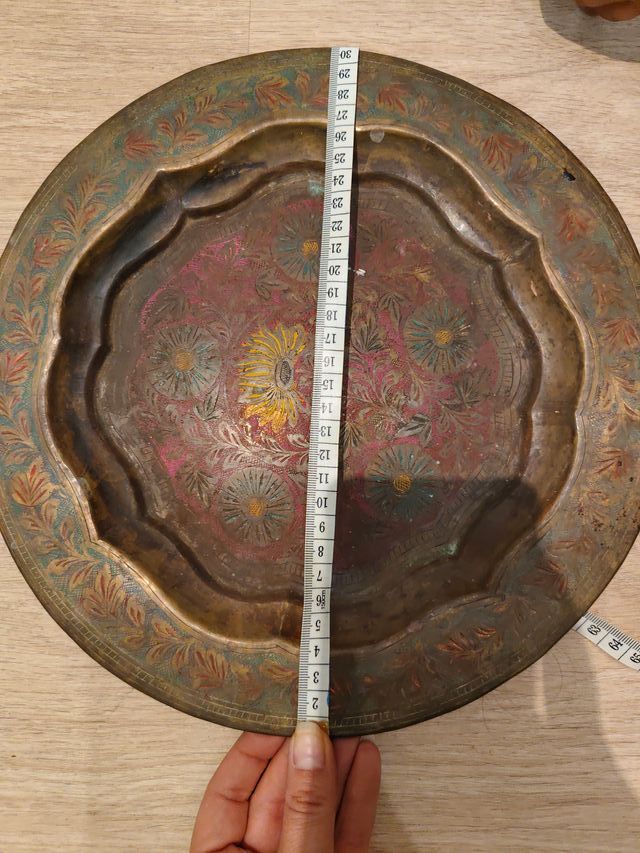 Vassoio decorativo floreale antico