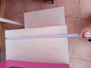 Cajonera Escalera Madera Beige y Rosa