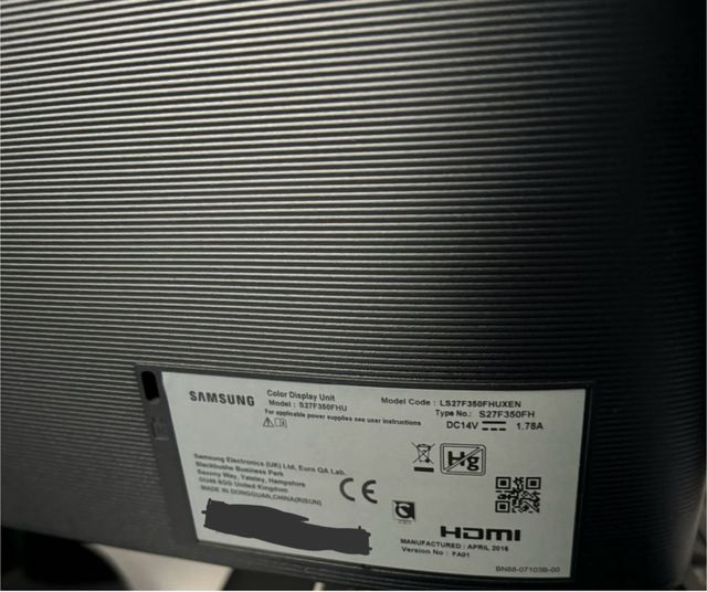 Monitor Samsung 27 S27F350FHU