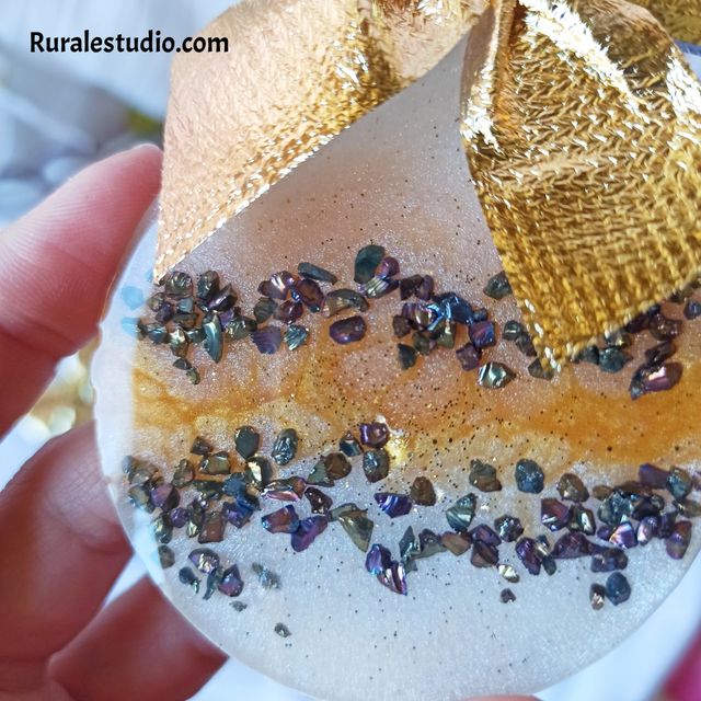 Lote 4 adornos árbol Navidad resina