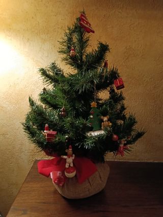 Albero di Natale decorato illuminato