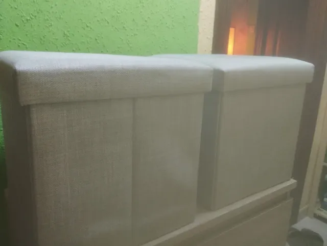 CONFEZIONE DA 2 POUF PORTAOGGETTI PIEGHEVOLI