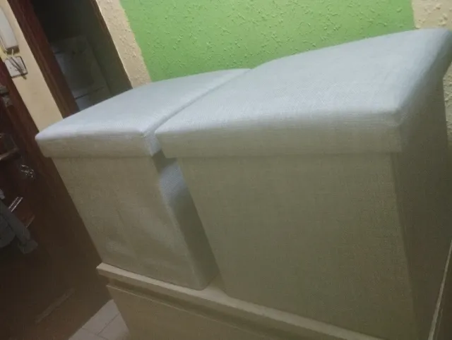 CONFEZIONE DA 2 POUF PORTAOGGETTI PIEGHEVOLI