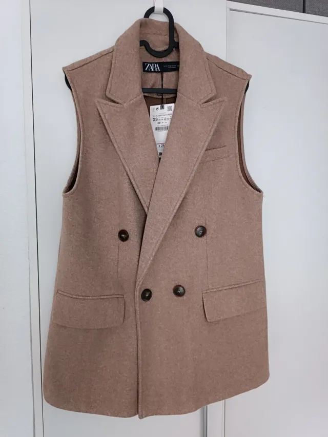 Chaleco Zara, XS Marrón