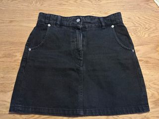 Falda vaquera negra Mango