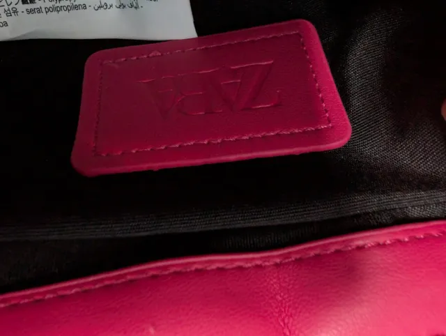 Bolso Zara rosa fucsia acolchado