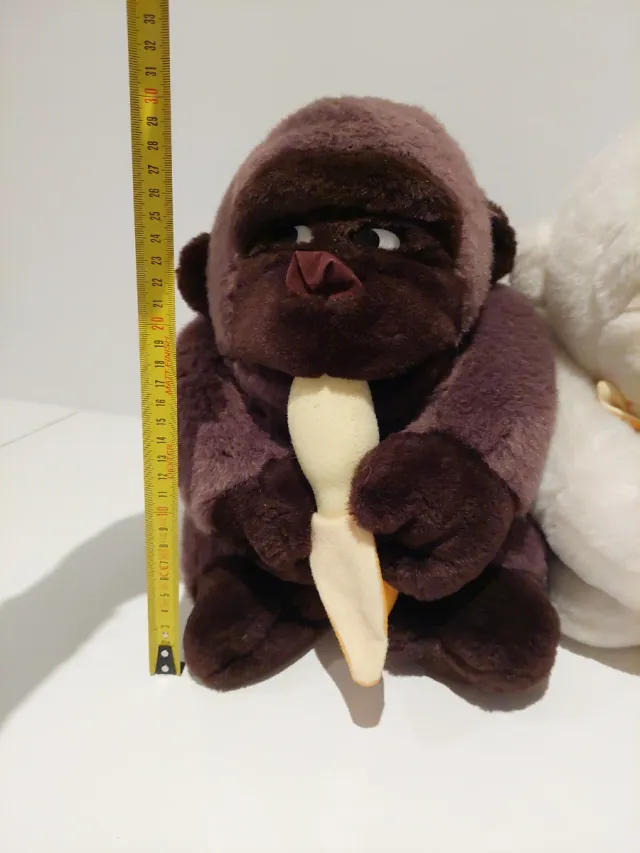 2 Peluches Gorila con Plátano