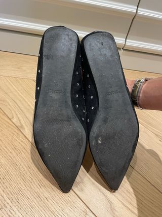 Bailarinas negras Zara con brillantitos T.39
