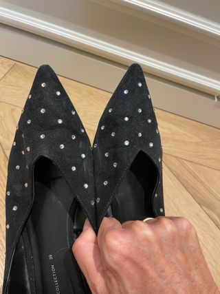 Bailarinas negras Zara con brillantitos T.39