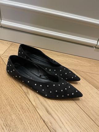 Bailarinas negras Zara con brillantitos T.39