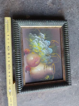 Quadretto con frutta e uva