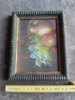 Quadretto con frutta e uva