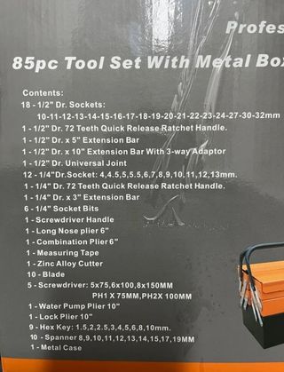 Caja de herramientas 85 piezas NUEVA