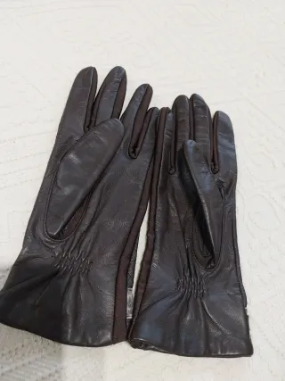 Guantes de piel de cordero, nylon, elastane, mujer
