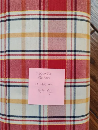 Tessuto rigato rosso H 280 cm