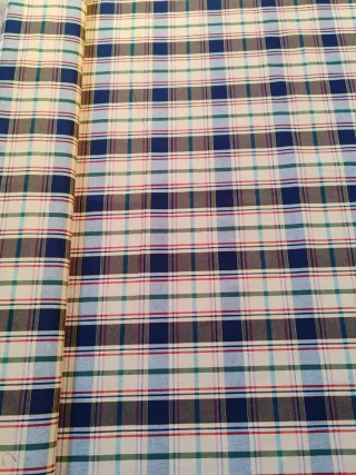 Tessuto rigato blu H 280 cm